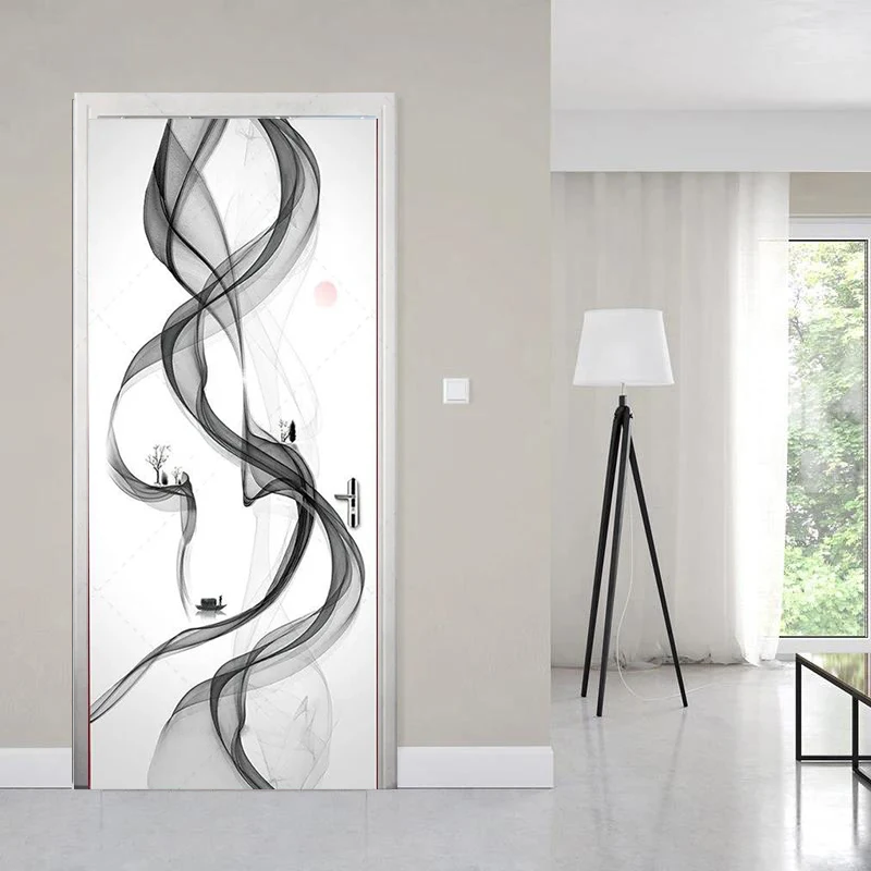 3D Geometric DIY PVC Door Decoration Sticker