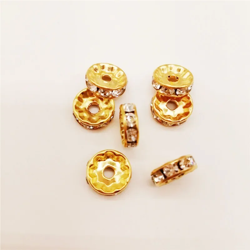 500 шт./лот, разделители для изготовления ювелирных изделий, стразы, круглые бусины-разделители Rondelle для браслетов, подвесок, ювелирных изделий, бусины, аксессуары