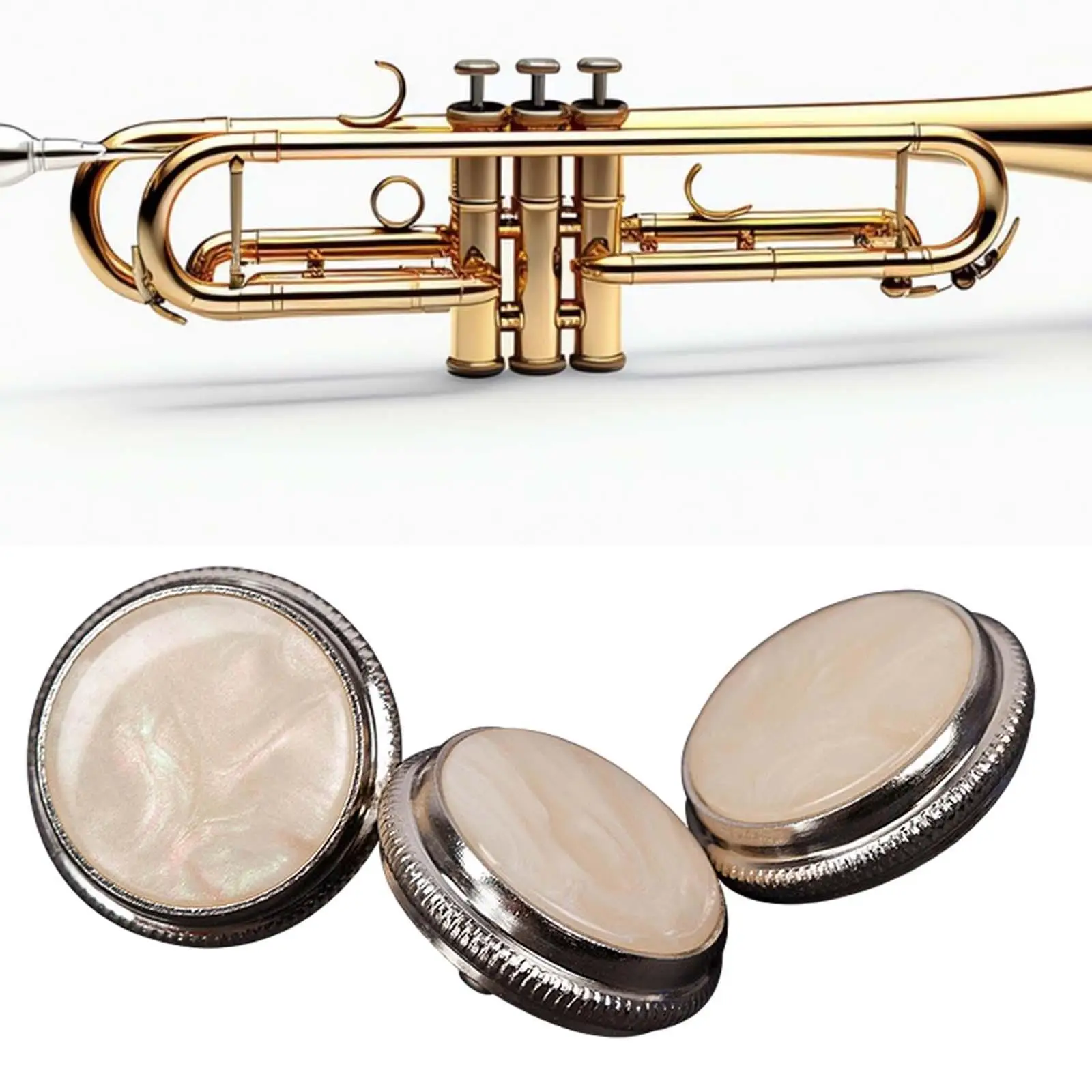 3x Trumpet Valve Caps Trumpet Valve Press Buttons Replace Parts Improve Accuracy and Fluency Easy Install Diameter 1.7cm