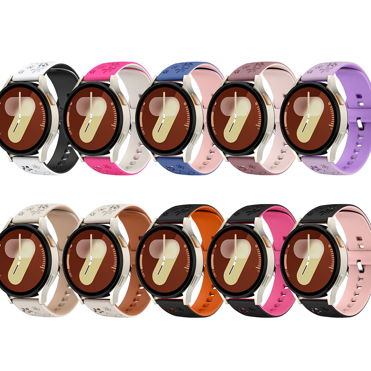 Versatile Silicone Engraved Watch Band - Available in Multiple Sizes