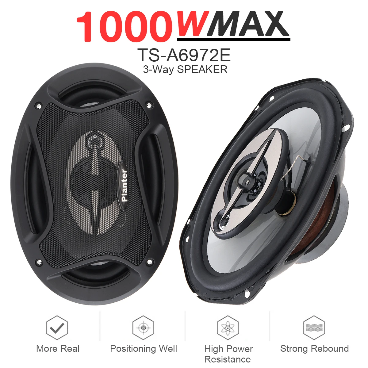 6 x 9 Inch 1000W 3 Way Car Speakers Coaxial Auto Audio Music Stereo Full Range Frequency Subwoofer Automotive Speaker for Car