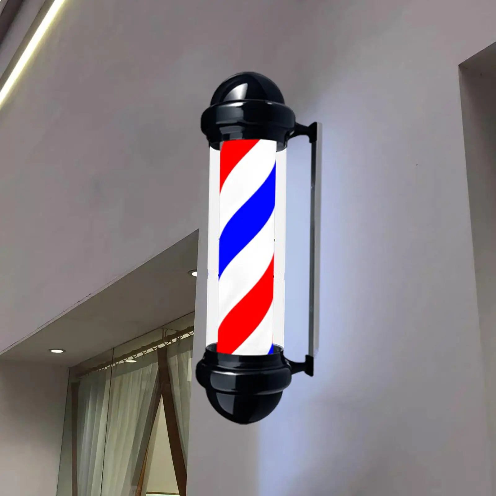 20W Barber Pole Light Traditional Hair Salon Open Sign Classic Hairdressing Salon Rainproof Durability Wall Mount for Salon