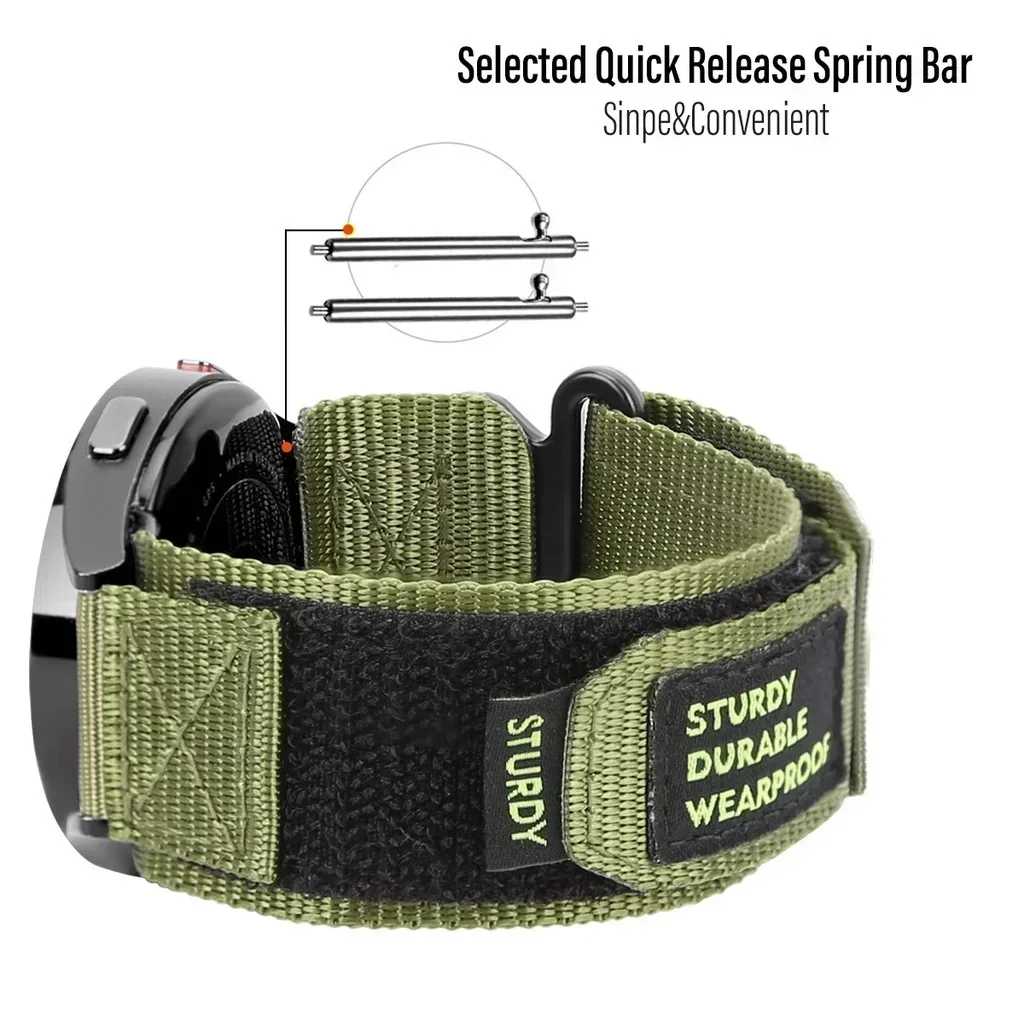 Watch Band 22mm 20mm Tactics Sport Strap Samsung Galaxy Watch 6 5 4 40mm 44mm 6 Classic 47 43mm Nylon Loop Bracelet Active Gear S3