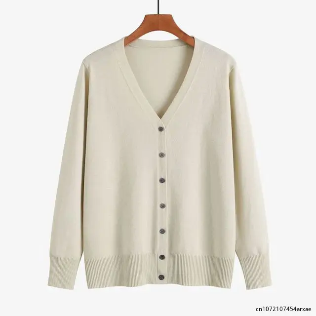 

Oversized Women Cardigan Sweater Spring Autumn V Neck Knit Jumpers Top 2023 Cozy Loose Casual Female Jacket Coat