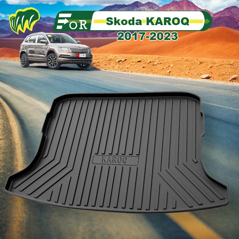 

For Skoda KAROQ 19 21 22 2017-2023 TPE Custom Fit Car Trunk Mat All Season Black Cargo Mat 3D Shaped Laser Measured Trunk Liners