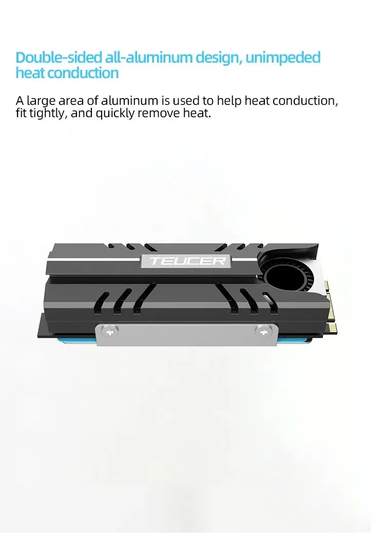 TEUCER-NVME Radiador com almofada térmica do silicone,