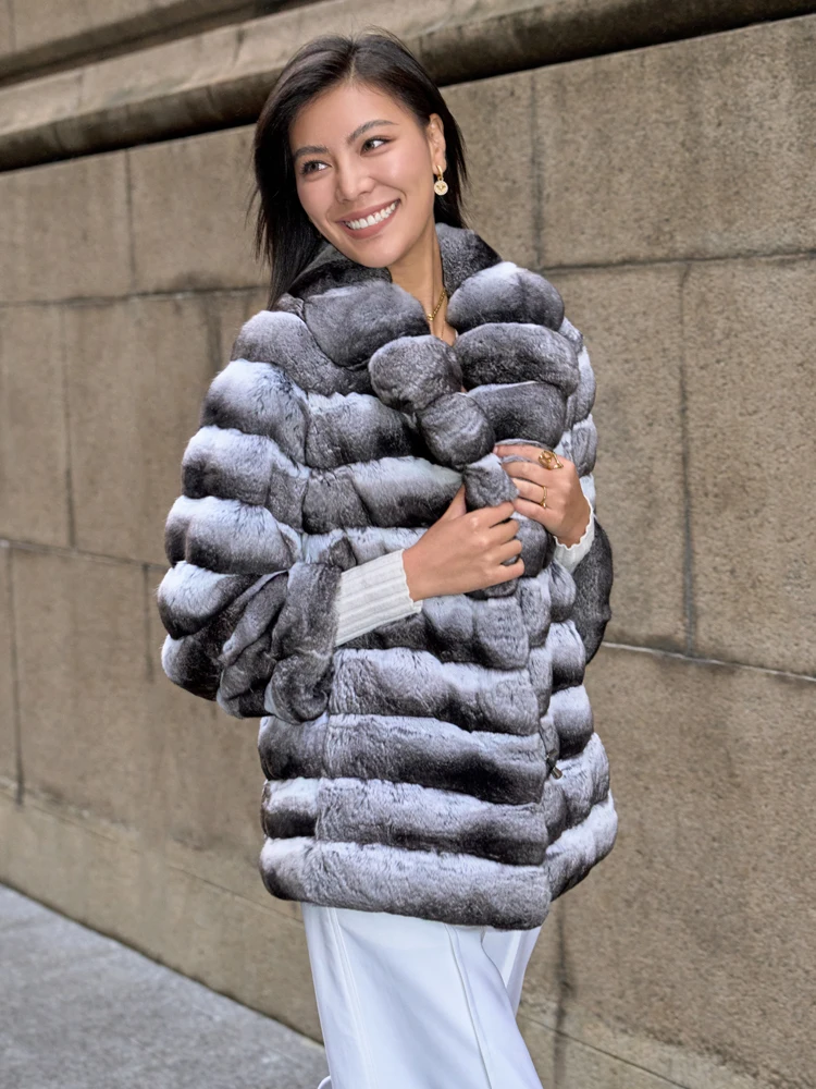 Rex Rabbit Fur Coats Chinchilla  Real Chinchilla Fur Coats Cost - Hooded  Genuine Rex - Aliexpress