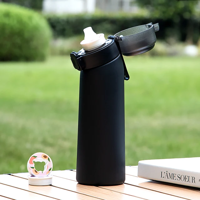1pc Air Water Bottle With 1pc Random Bear Flavor Pods Portable Transparent Water Cup With Straw Leak Proof Outdoor Sports Cups 4