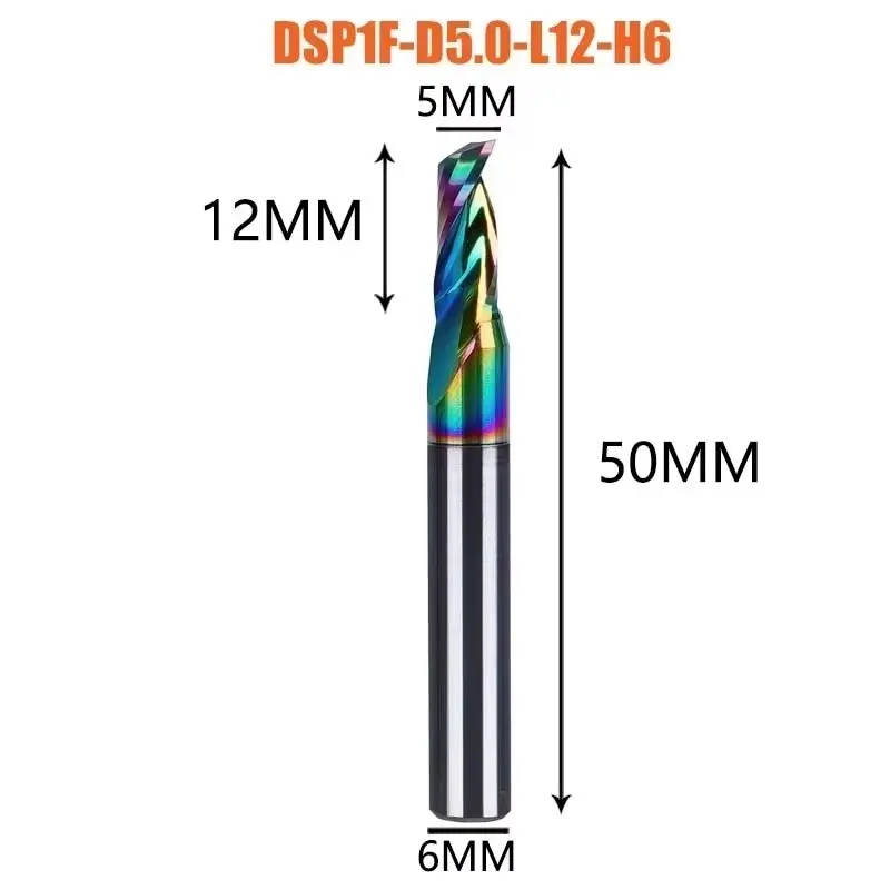 1pc AAAAA Single Flute Carbide Spiral End Mill 3.175,4,5,6mm Aluminum Milling Cutter Engraving Woodworking Acrylic DLC Coating image 20