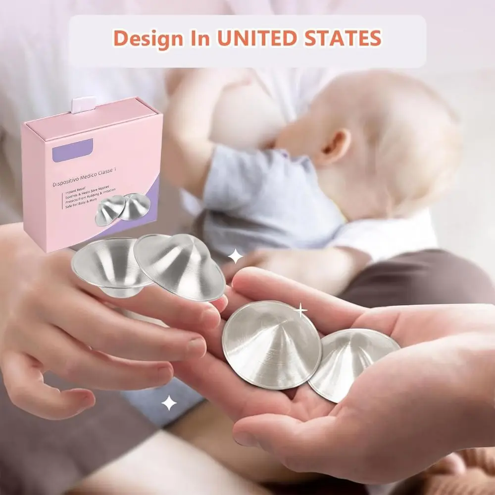 New Soothing Nipple Shields Silver Healing Breastfeeding Essentials Easy to Use Original Nipple Covers for Nursing Newborn