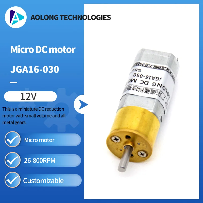 JGA16-050 Getriebemotor 16mm 6V/12V Drehmomentstark 67rpm - Gleichstrom Elektromotor