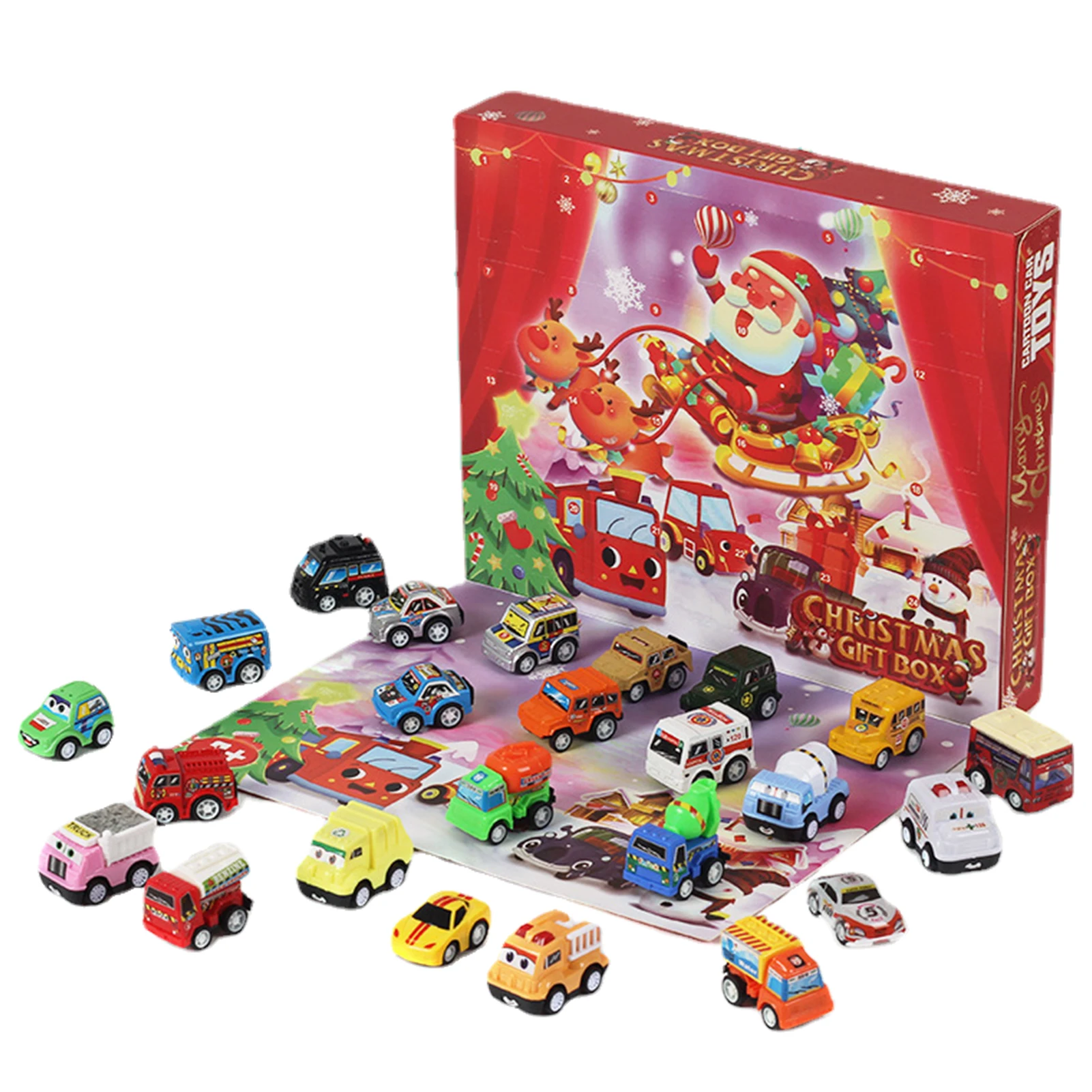 thumbnail image 1 of Calendario de Adviento de Cars Calendario de cuenta regresiva de 24 días Calendario de cuenta regresiva de vehículos de juguete para niños Calendario de Navidad de cuenta regresiva de vehículos de jug, 1 of 5