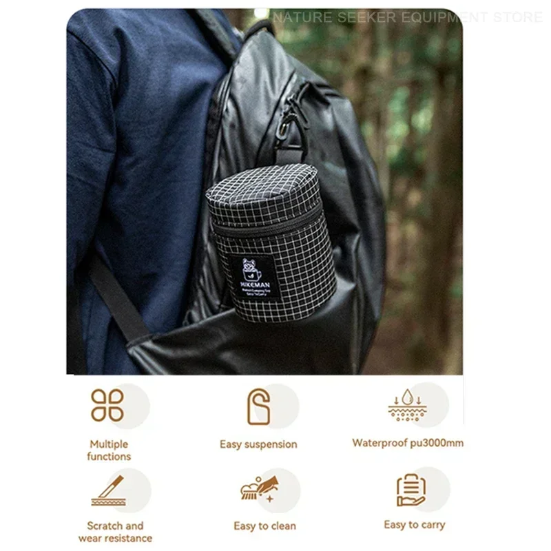 HIKEMAN Cup Storage Bag UHMWPE Fiber Waterproof Organizer Bags Outdoor Titanium Cups Protection Camping Hiking Accsesorios storage bag camping storage bag