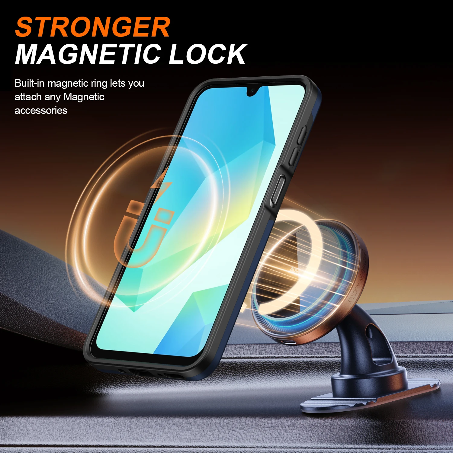 360° Rotating Shockproof Magnetic Stand Phone Case with Enhanced Protection