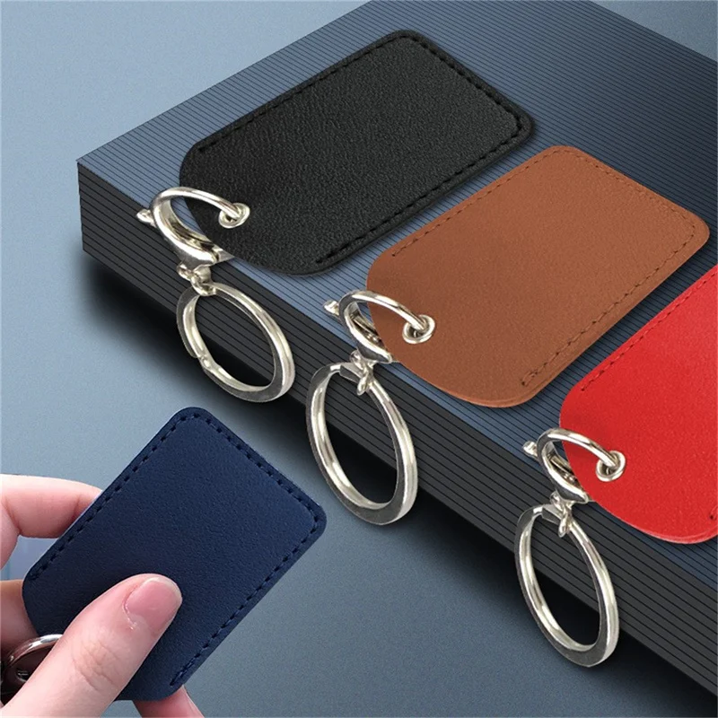 Leather Keychain  Doorlock Key Ring Access Card Bag Induction Waterproof ID Card Case Key Tag Protective Case 3