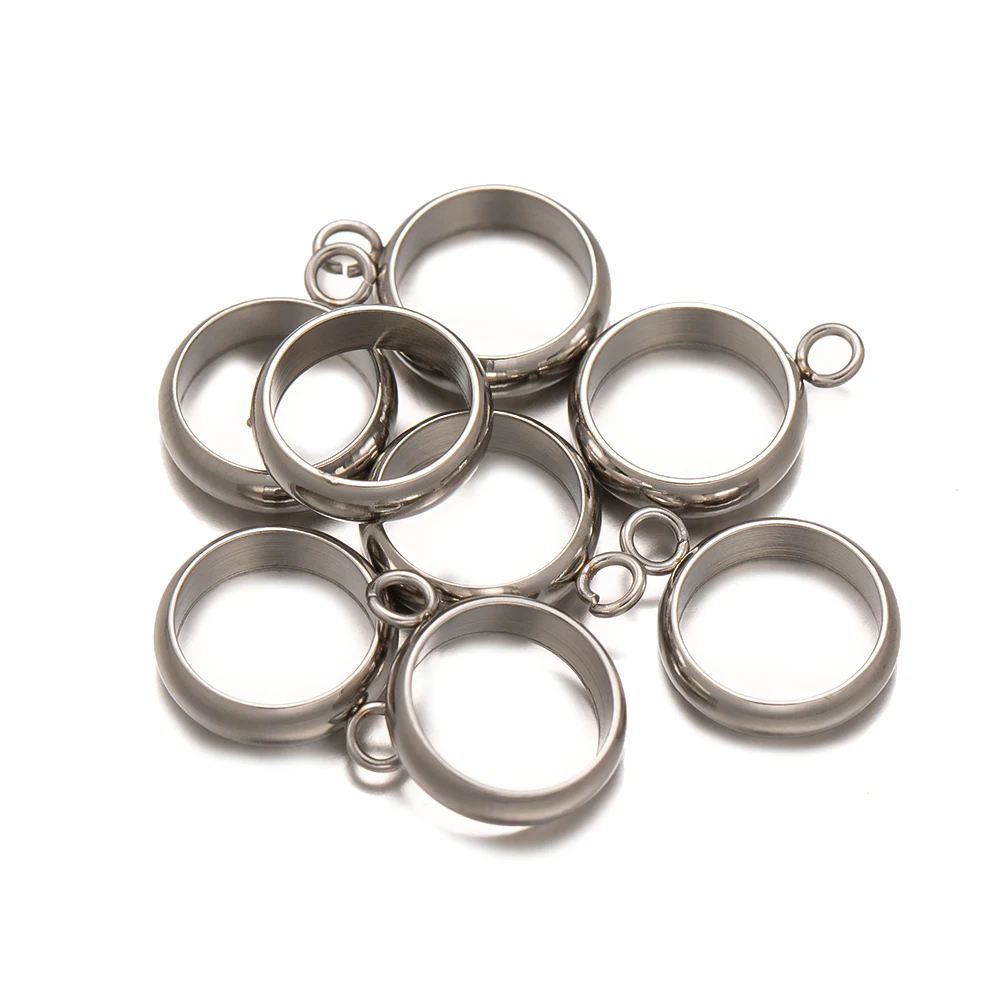 20 Stück Gold Edelstahl Anhänger Verbinder Charms Bail Perlen Armband Herstellung größeres Loch Spacer Perlen für Halskette DIY Schmuck – Detail 5