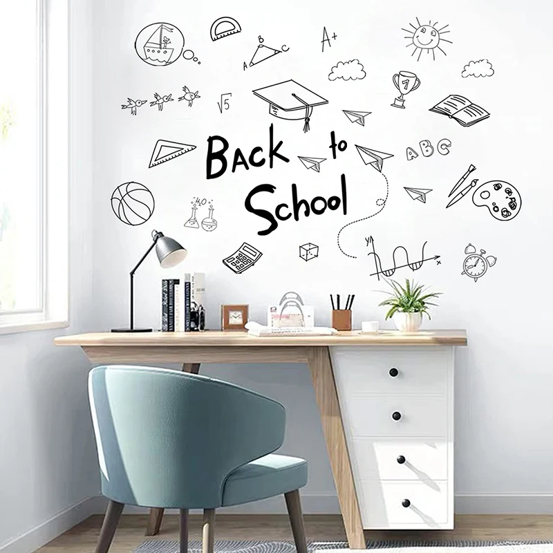 

Learning Education Wall Sticker for Kids Room Study Wall Decor Vinyl Self-adhesive School Classroom Background Mural Decals Deco