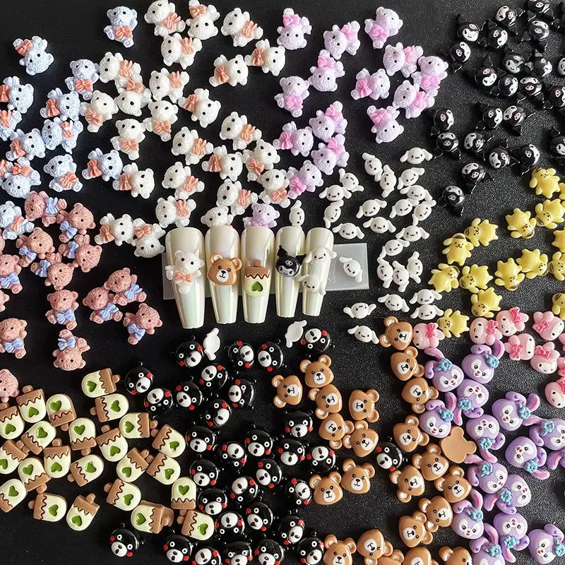 

20Pcs Kawaii Cartoon Kuromi Sanrio Mymelody Anime Cinnamoroll Cute Resin Handmade Diy Decorative Nail Art Jewelry Toys for Grils