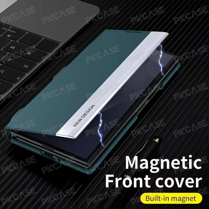 Magnetic Flip Leather Trifold Phone Case Cover