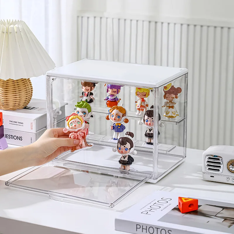 Three Layer Acrylic Display Rack Transparent Ladder Handmade Anime Car Model Blind Box Storage Box Jewelry Sorting Box Gift 3