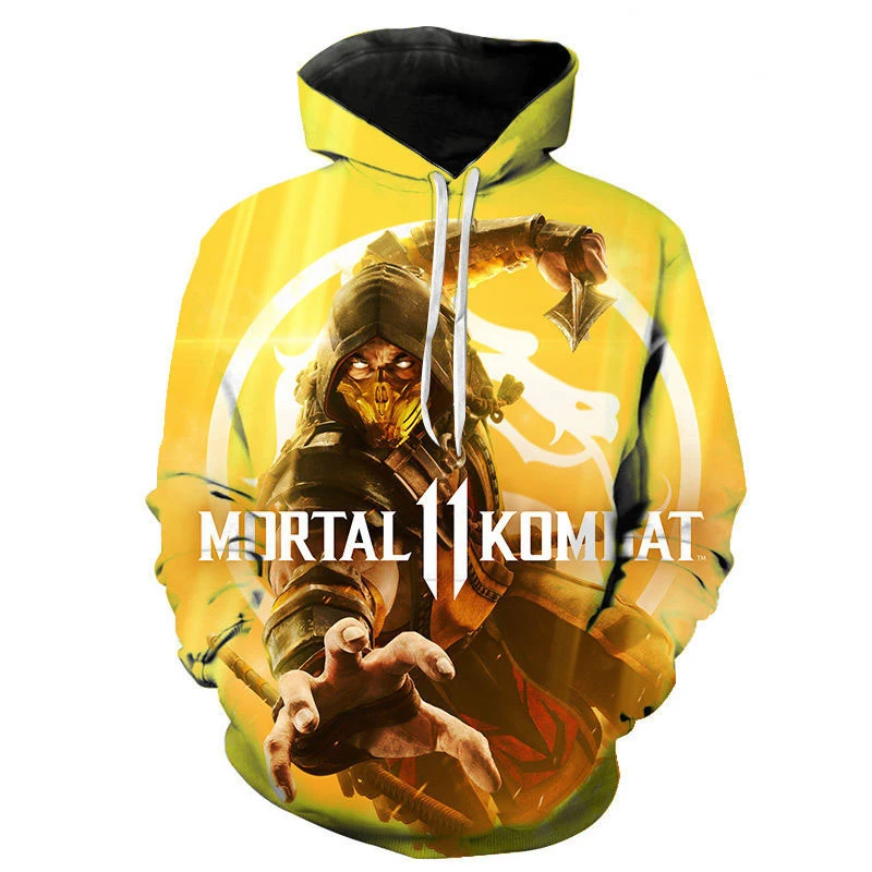 Mortal Kombat 3D Print Hoodie Streetwear Oversized Sweatshirt