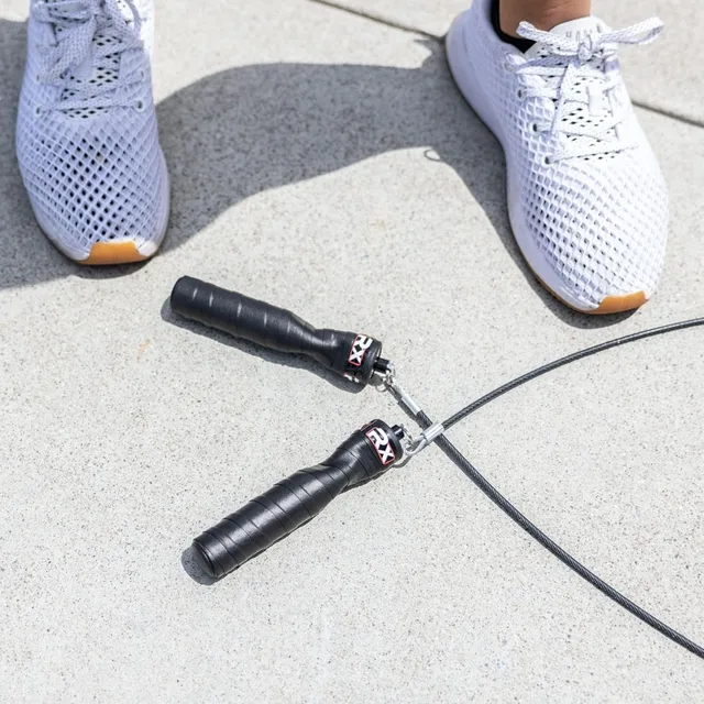 Rx Smart Gear Jump Rope - Black Ops Ergonomic Handles with Trans Black Cable Buff 3.4