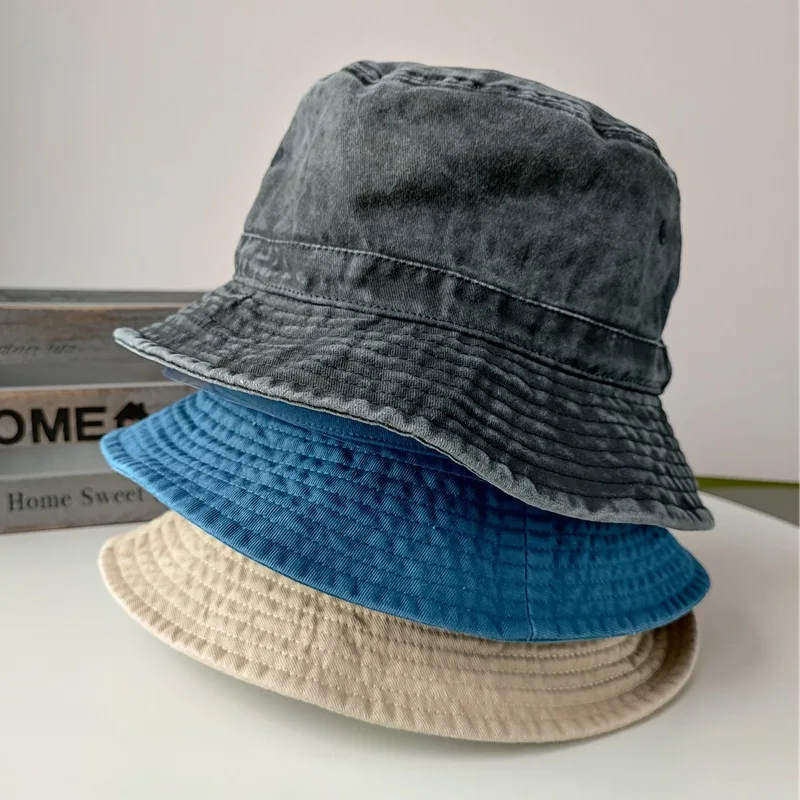 Big Head Plus Size Bucket Hat for Men Pure Cotton Panama Fisherman Hat Korean Man Women 59cm 60cm 62cm 63cm Sun