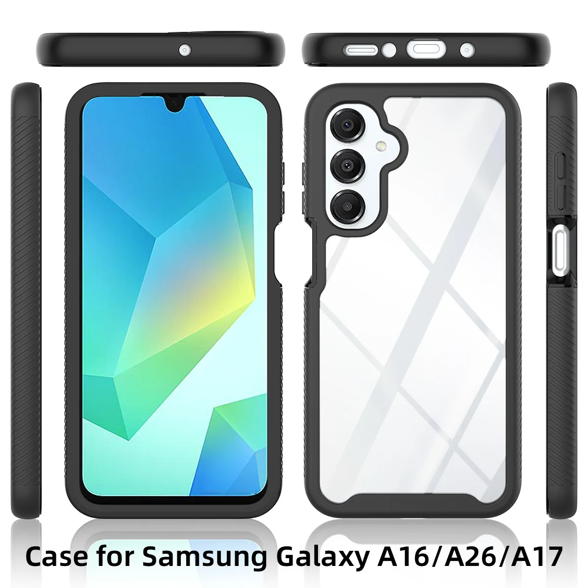 Premium Dual-Layer Shockproof Clear TPU/PC Sky Case Cover