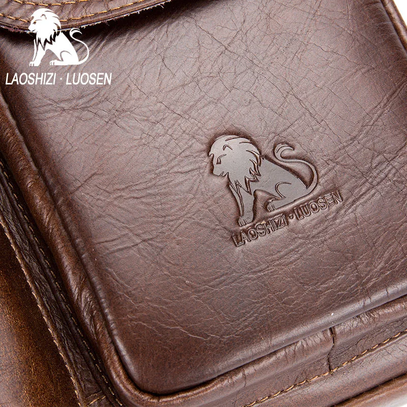 حقيبة كتف من الجلد الأصلي للرجال، حقيبة يد رجالية،...