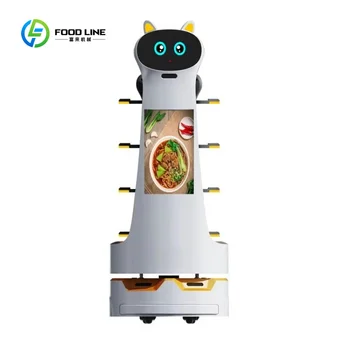 Robot di Servizio Personalizzati per Consegna Cibo, Robot Cameriere Commerciale per Ristoranti con Schermo AD, Robot per Servizio Clienti