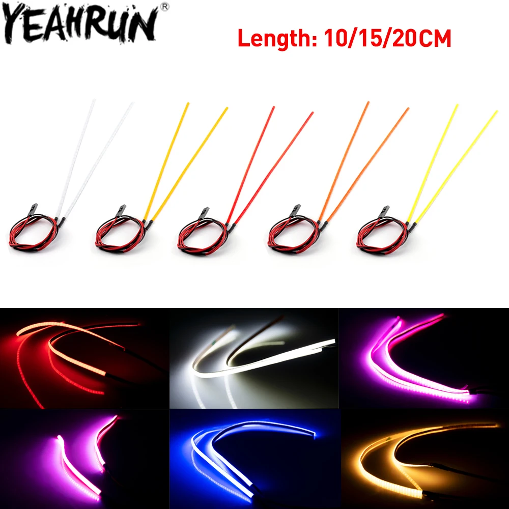 YEAHRUN RC Auto Shell Suchscheinwerfer Weichen Draht COB LED Licht Rücklicht Scheinwerfer für 1/10 RC Lkw Driften Flache Auto Teile