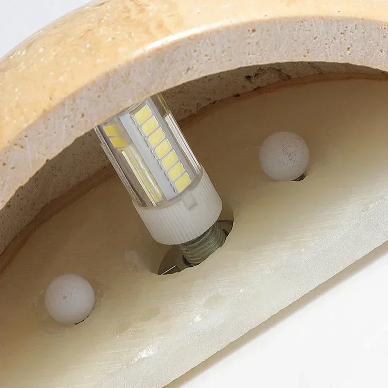 CoCo Design Sense Semi Circular Living Room Corridor Background Wall Light Bedside Stone Lamp for Bedroom Entrance Lighting