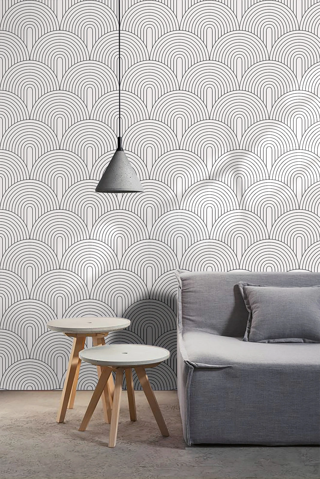 Peel and Stick Wallpaper Abstract Rainbow Black/White Self-adhesive Wallpaper Removable Contactpaper For Home Bedroom Decoration 5