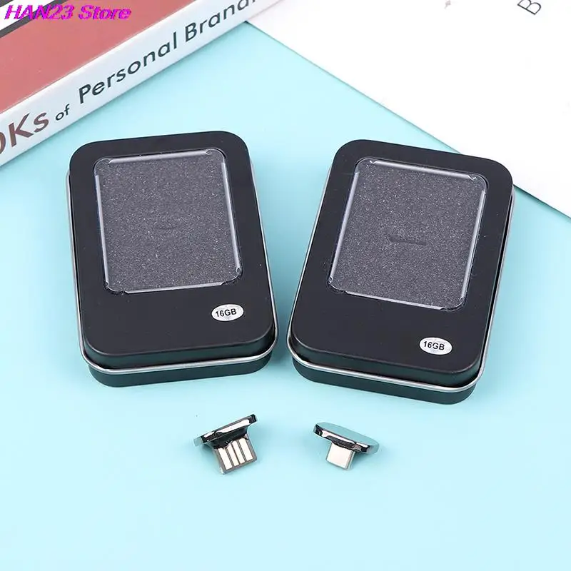 Mini Short Car U Disk 1PC USB2.0 Type-C Short UDP Udisk Chip Flash Drive Memory Stick Built-in Music 16 32GB