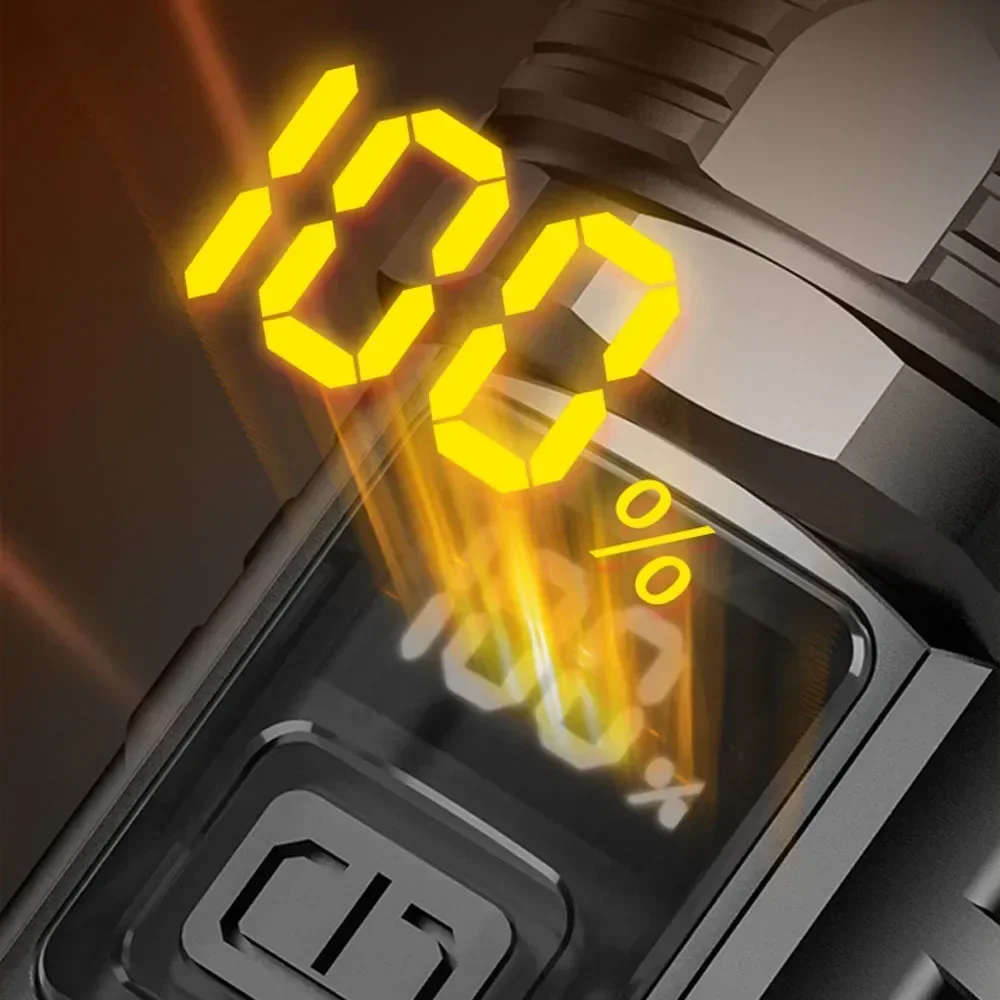 مصباح يدوي LED عالي الطاقة - USB قابل لإعادة الشحن...