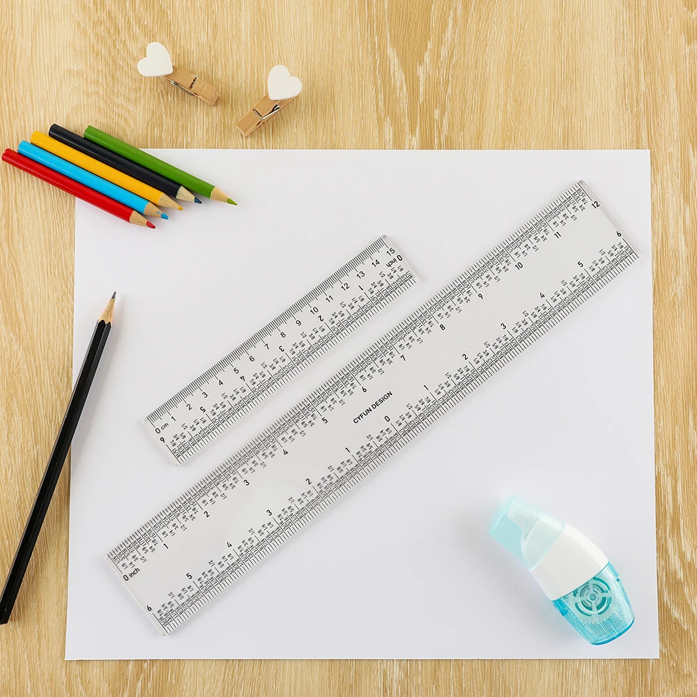 4 PCS Clear Ruler Plastic Rulers 12 Inch Metric Bulk Rulers with Inches and  Centimeters,Kids Ruler for School,Home,Office - AliExpress