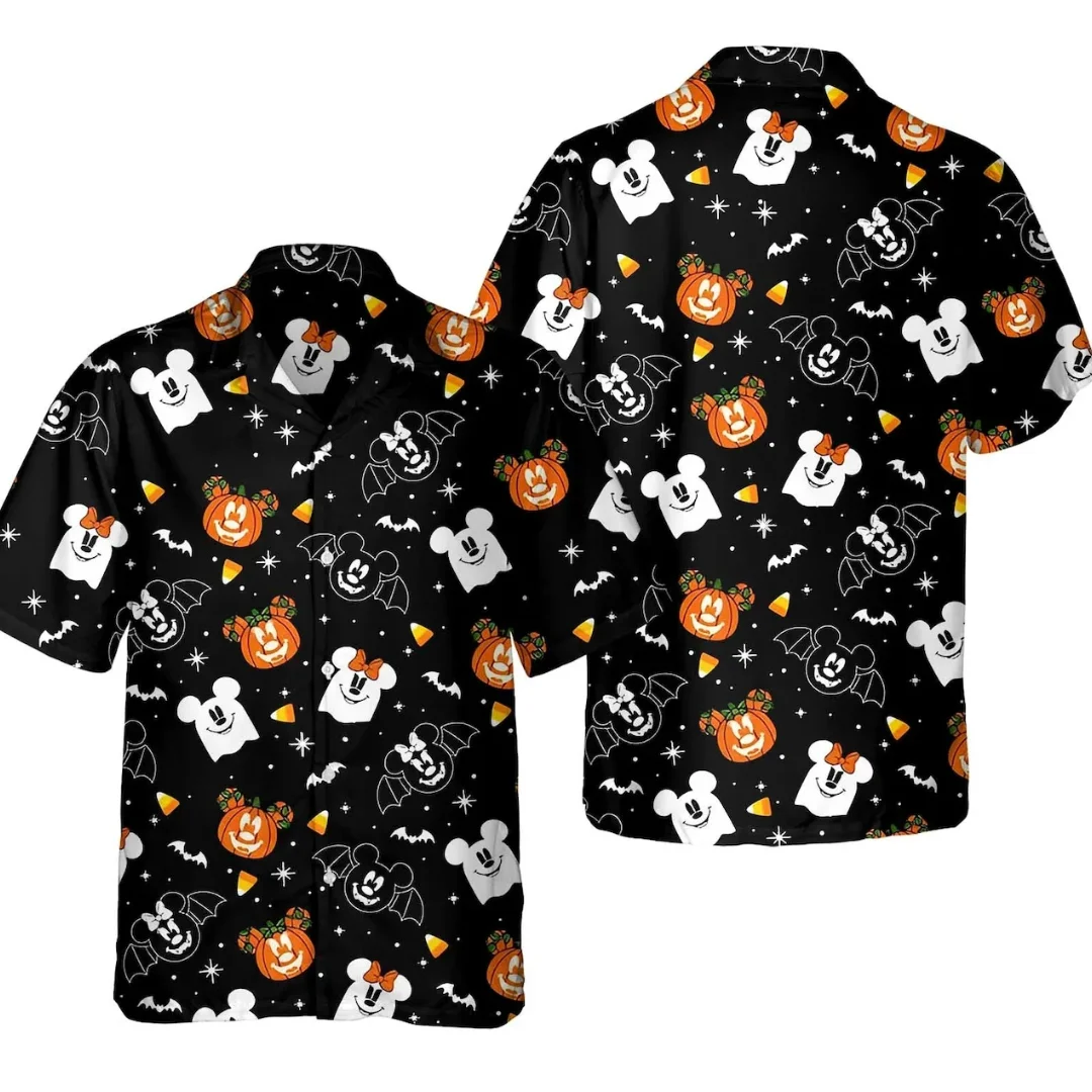 

Mickey Mouse Halloween Hawaiian Shirt Men Women Short Sleeve Shirt Disneyland Hawaiian Shirt Casual Party Shirt Kids Beach Shirt