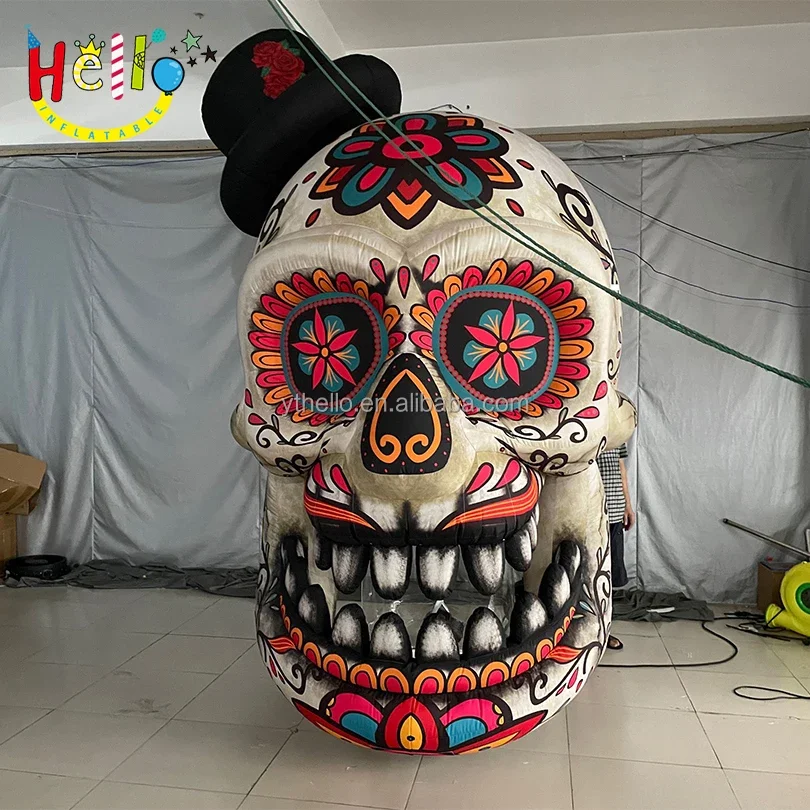 halloween Scary Hanging Skull Head Model Catrina Inflatable