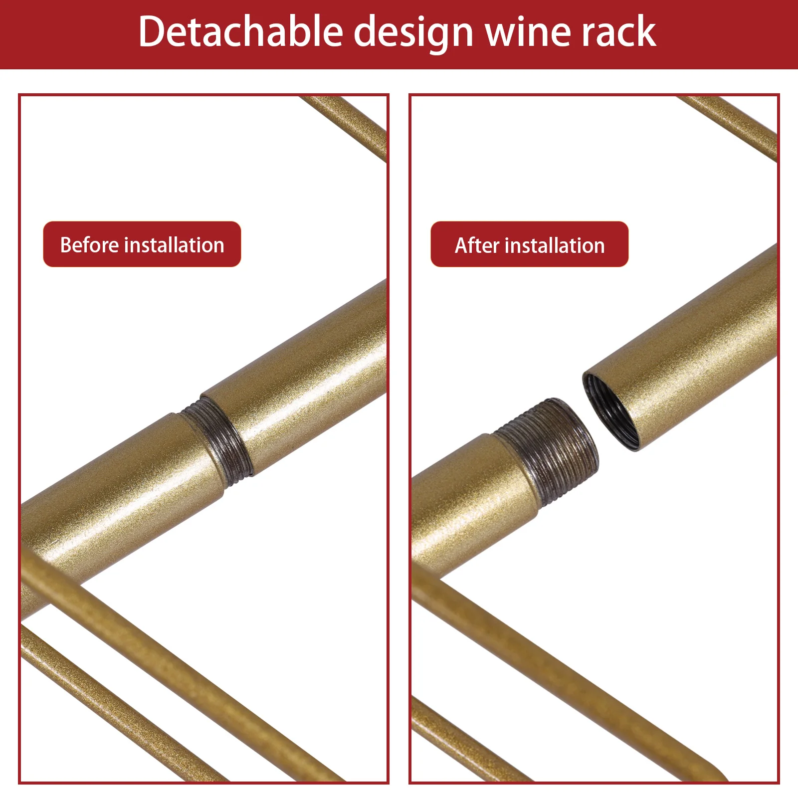 5 Pack Wall Mount Wine Rack Bottle Display Holder Storage Organizer Holds 60 Bottles for Kitchen Dining Room Bar Wine Cellar