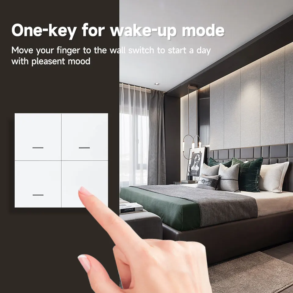 Smart ZigBee 4-Button Scene Switch with App and Voice Control