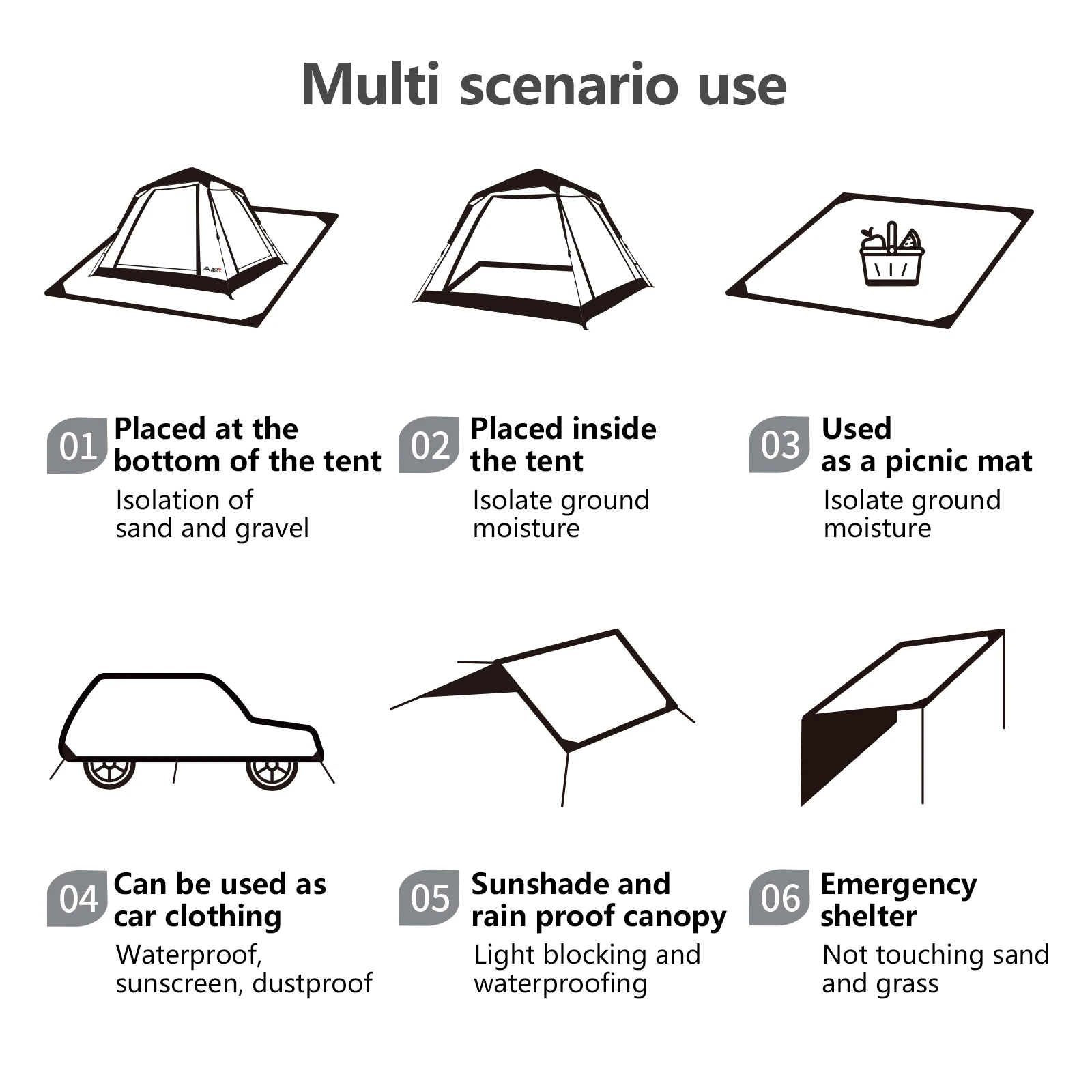 Camping Mat Portable Picnic Mat Waterproof Tent Floor Trap Pocket Tent Footprints Beach Hiking Camping Equipment camping mat,picnic mat
