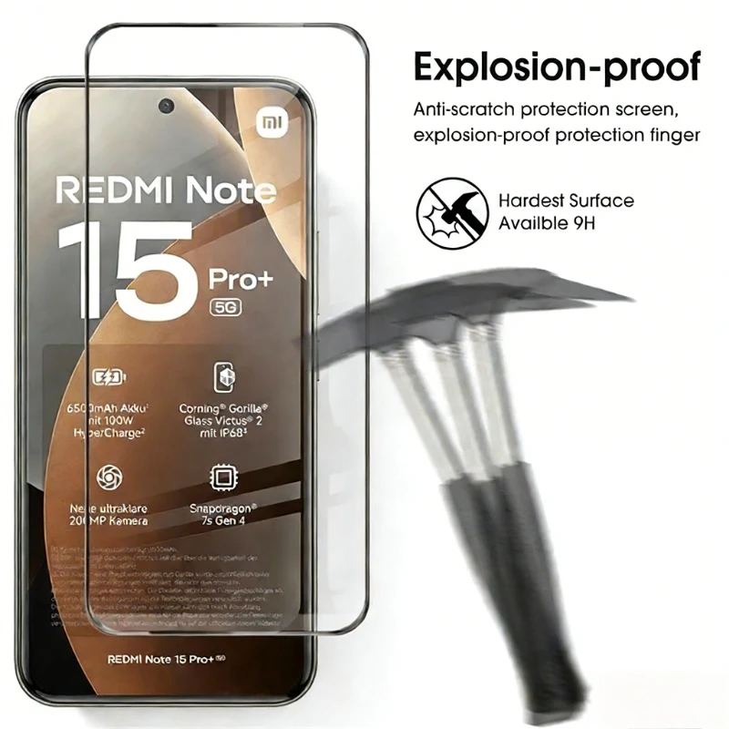 3PCS 9D Tempered Glass Screen Protector and Case Set with Curved Edge Guard