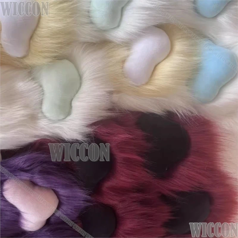 Furry Animal Claws Kig Fursuit Kigurumi Cosplay Furred Touchscreen Gloves Colorful Cute Gloves Holloween Women Men Customized