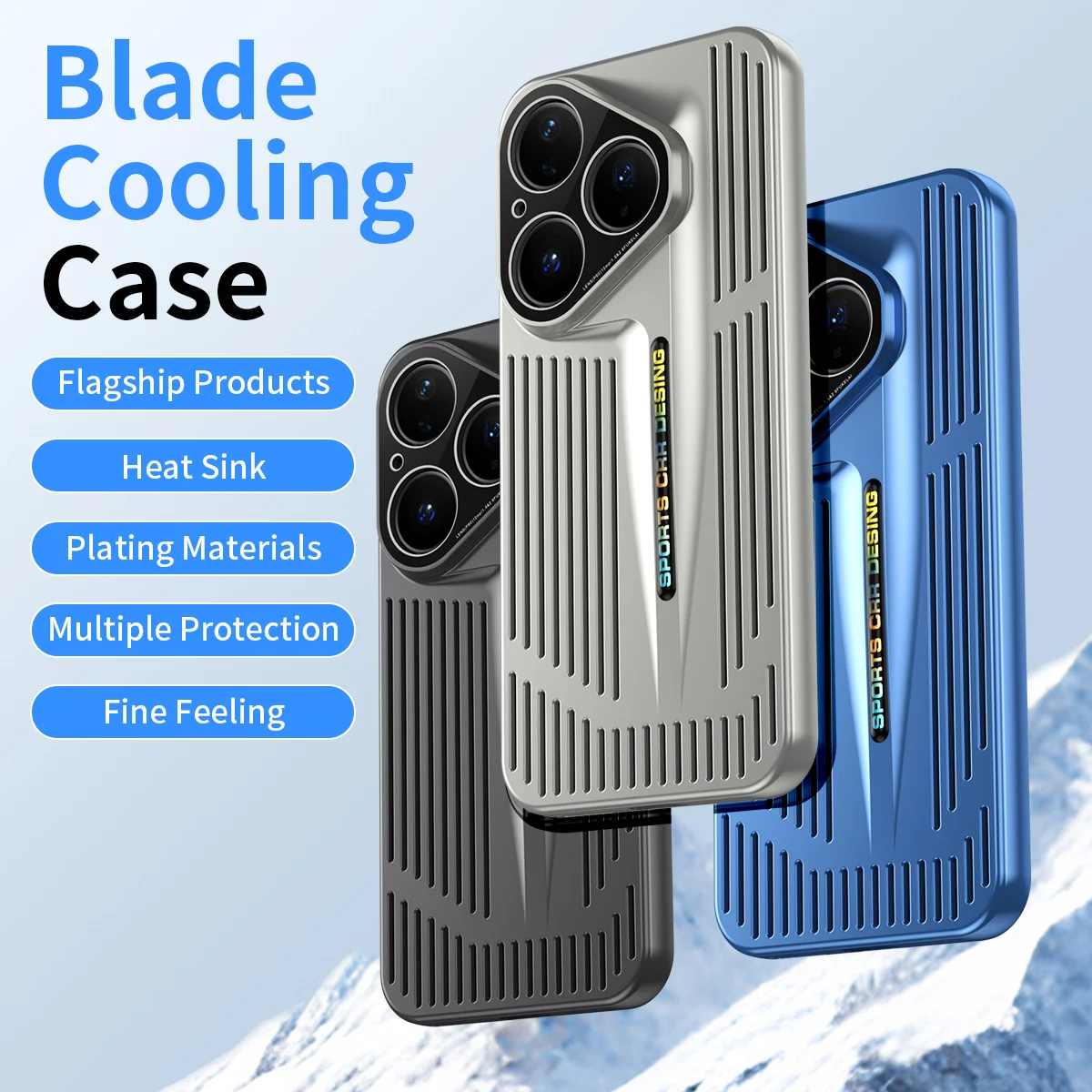 Blade Heat Dissipation Shockproof Cooling Phone Case - Micro Matte Hard Back Cover