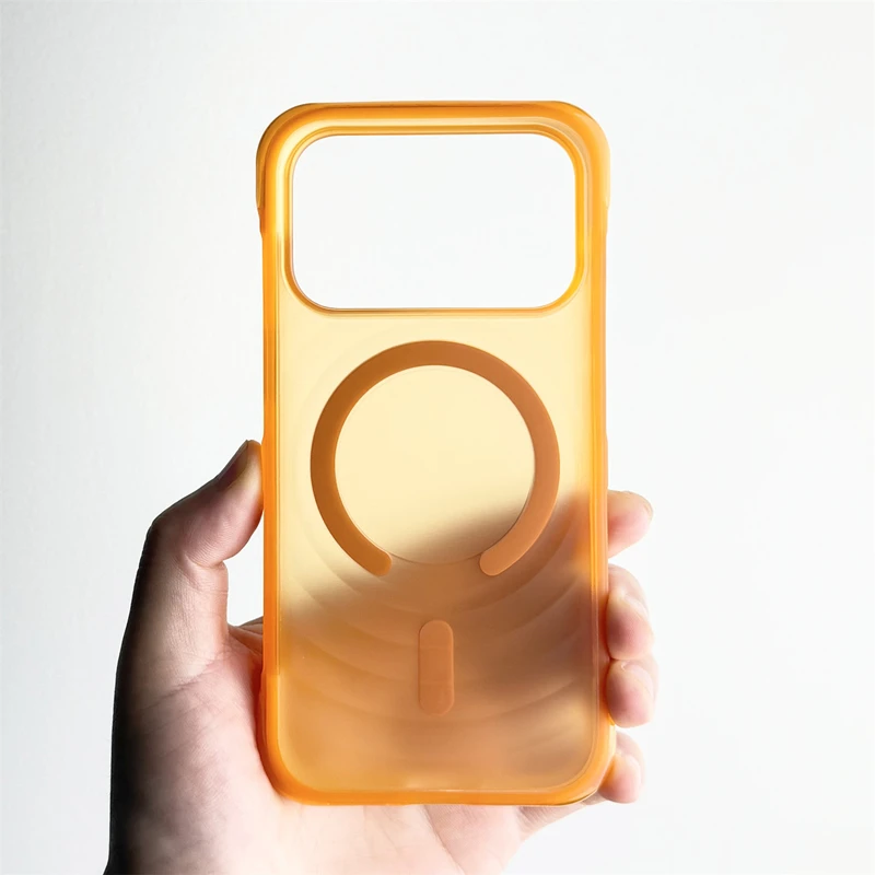 MagSafe Compatible Shockproof Translucent Phone Case with Airbag Anti-fall Protection and Magnetic Wireless Charging