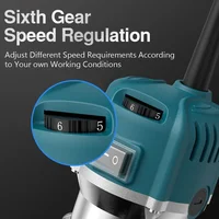 6 Speed 800W Electric Trimming Machine 30000rpm Woodworking Milling Engraving Hand Wood Edge Router Trimmer Home DIY Power Tools 2