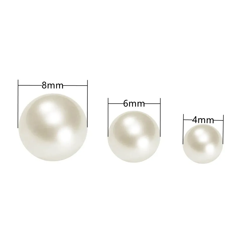 1000 Perline Finte Bianche 6mm - Perle Artificiali Con Foro Per Bracciali, Collane, Artigianato - Foto 13