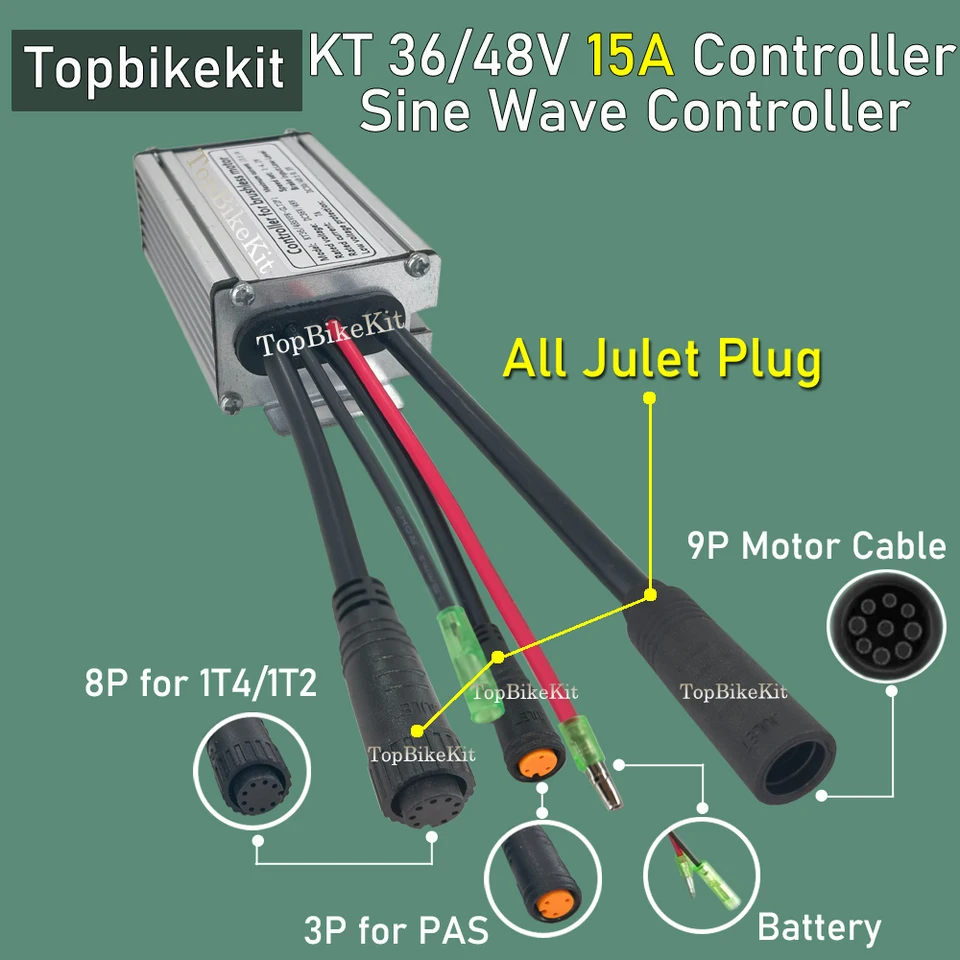 Kit Controller KT Per Bicicletta Elettrica, Pannello Display LCD3 36V 48V 350W Controller 17A Pedalata Assistita Set Acceleratore A Pollice Sensore Per La Modifica Della Bicicletta Elettrica - Foto 5