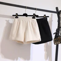 Fashionable High-Waist Short Pants Women's Summer New Arrival Mink Velvet Shorts Autumn Winter Season Stylish Mid Waist Shorts