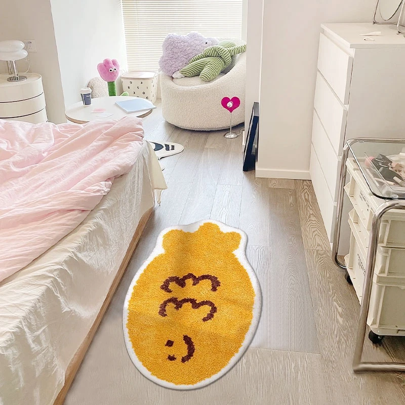Floor Mat Non Slip Mat Kawaii Rug Ins Cartoon Bear Carpet For Bedroom Living Room